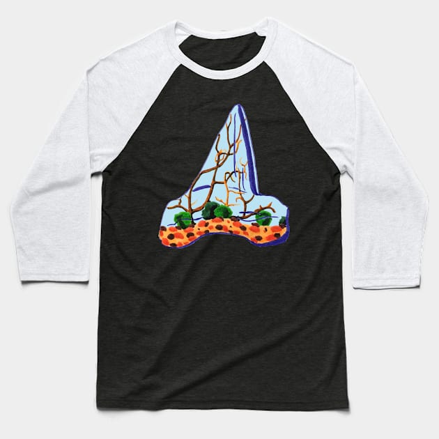 Shark Tooth Terrarium 10 Baseball T-Shirt by RaLiz